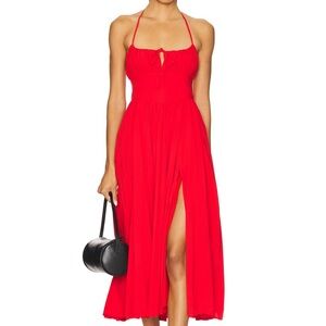 MAJORELLE Strapless Scarlet Dress